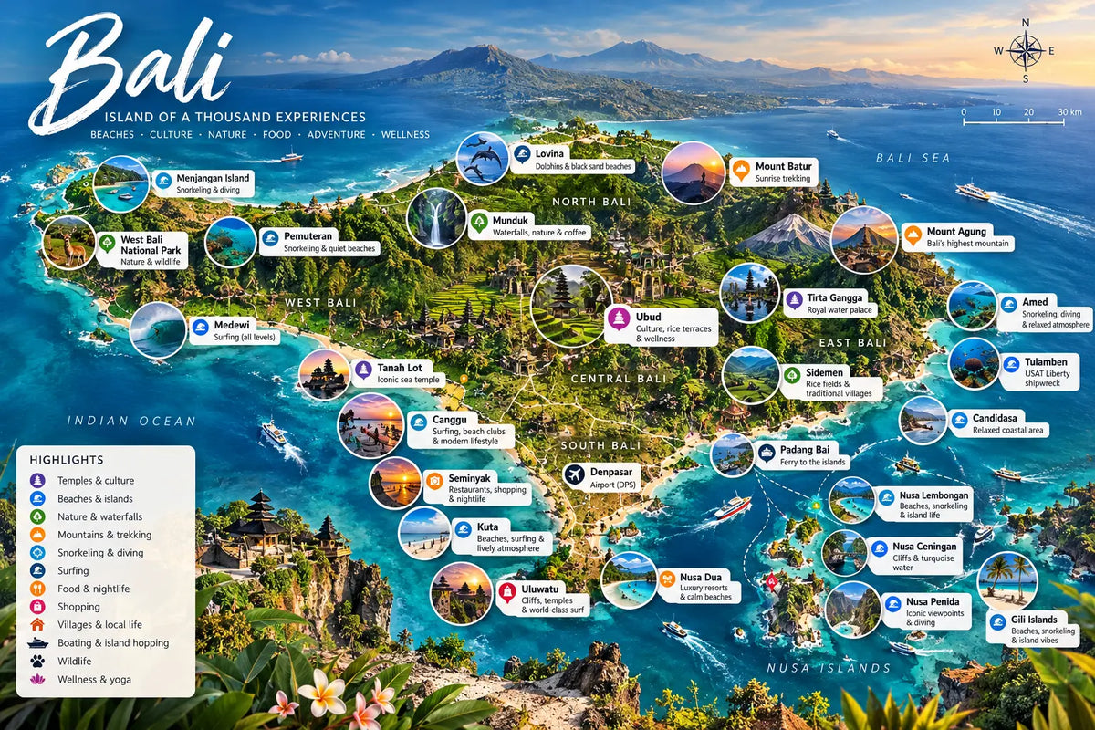 Kart over Bali 2027 ReadySetIsland Norsk reisebyrå