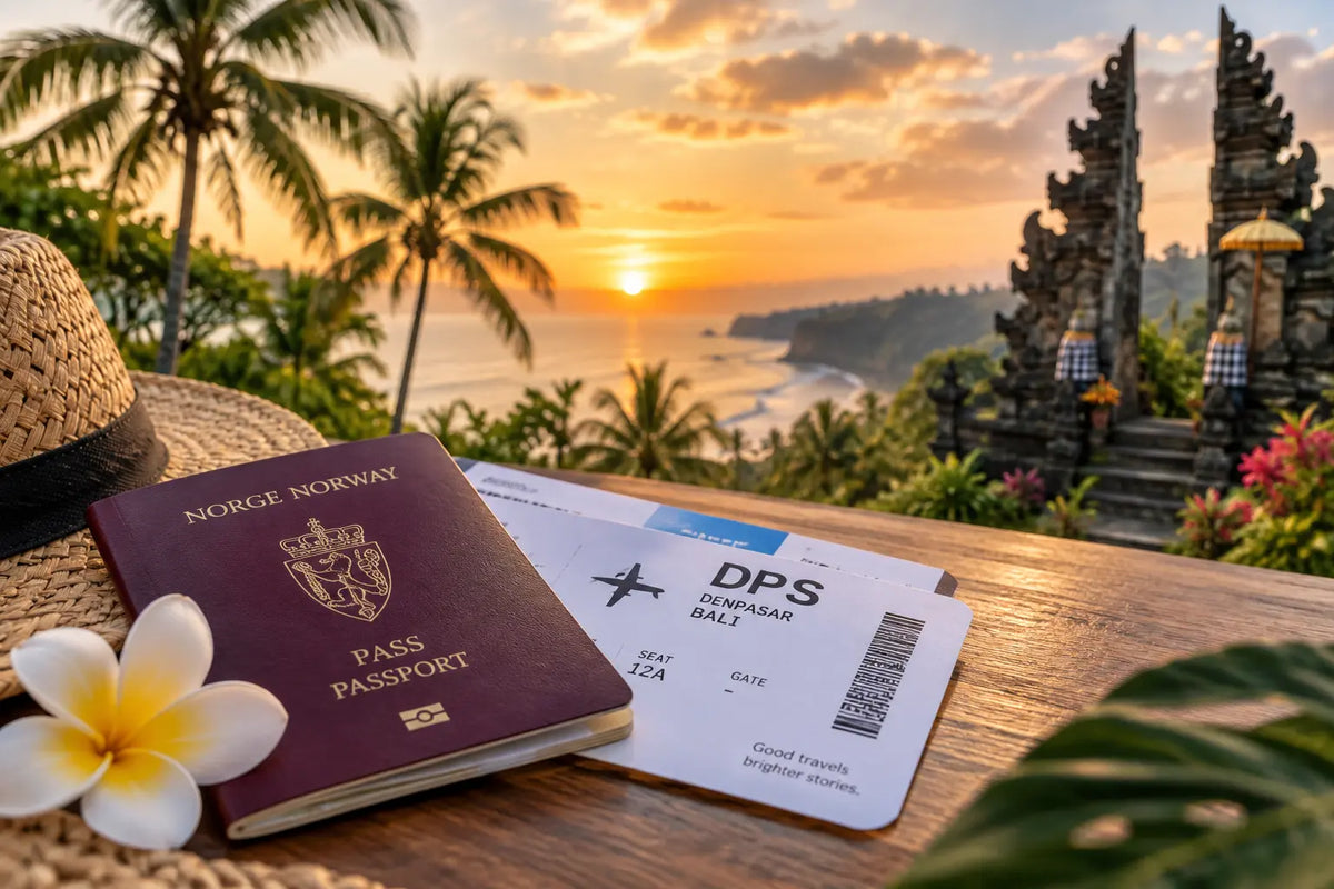 Pass og boardingkort for reise til Bali Indonesia — guide til EVOA og Visa on Arrival